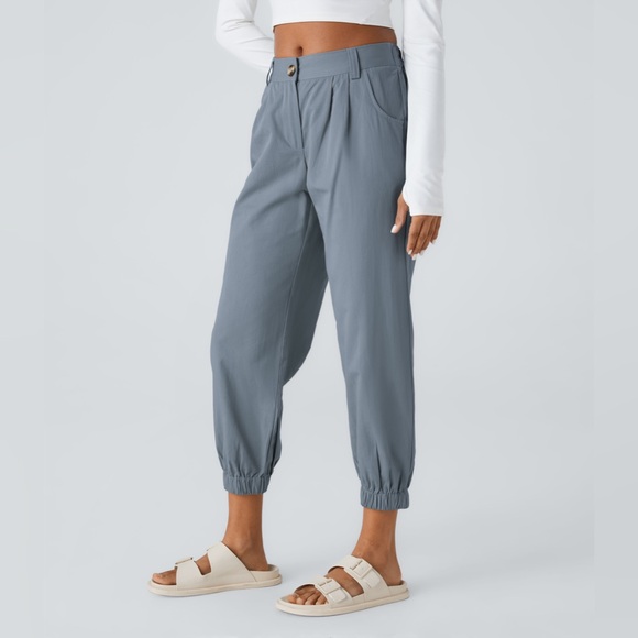 Halara Mid Rise Casual Cotton Joggers with Pockets - Picture 3 of 6